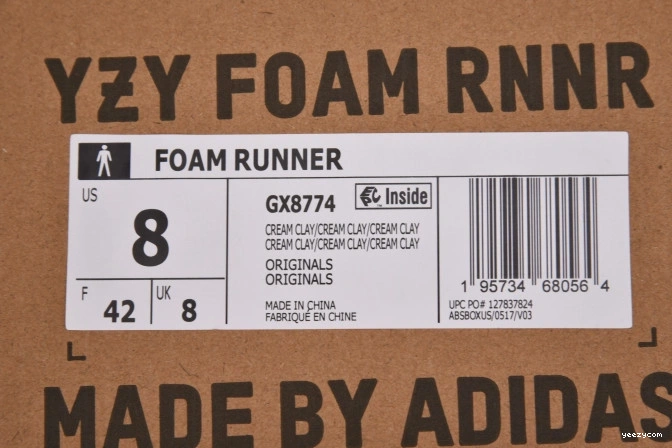 Clay GX8774 Cream Foam Adidas RNNR Yeezy MX 1212